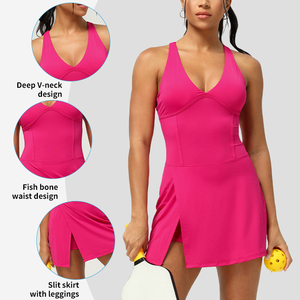 Sm2378 abito sportivo a fessura Sexy ad asciugatura rapida traspirante con taglio a V gonna da Tennis Yoga per la corsa in <span class=keywords><strong>città</strong></span> Fitness Tennis da donna - Product Image 2
