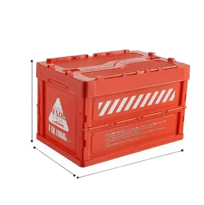 Açık kamp PP kırmızı plastik kolay 26L katlanabilir araba saklama kutusu katlanır kutu