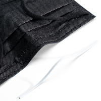 Masque facial respirant noir à la mode pour adultes en tissu non tissé et tissu non tissé soufflé à chaud