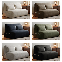 Canapé-lit moderne double usage, inclinable, extensible et pliable, multifonctionnel avec rangement, en métal et tissu, idéal pour petits salons et hôpitaux