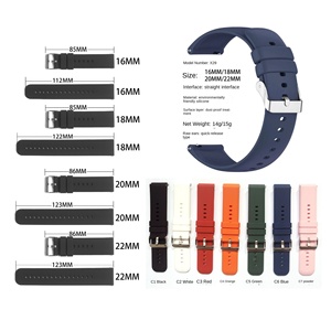 Cinturini in Gomma Regolabili 16 18mm 20 22mm con Logo Personalizzato, Cinturino in Silicone per <span class=keywords><strong>Huawei</strong></span> <span class=keywords><strong>GT3</strong></span> - Product Image 2