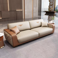 Ensemble de canapés en cuir pour salon moderne et luxueux, style italien, canapé élégant pour villa, meubles de maison