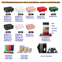 Boîte à rabat de luxe, grande boîte rigide pliable en papier noir, boîtes cadeaux magnétiques avec couvercle