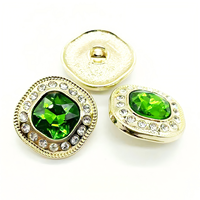 Boutons carrés en alliage de zinc poli, décoratifs, lavables, dorés, avec strass, pour la mode, vente en gros, différents modèles