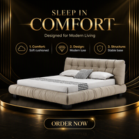 Lit Moderne Minimaliste en Cuir Véritable avec Revêtement en Cuir, Pieds en Bois Massif et Acier Carbone, Fonctionnalités de Rangement Extensibles - OEM/ODM