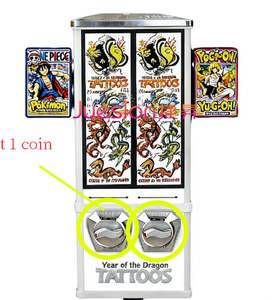 Distributore Automatico di Adesivi Anime a Moneta con Supporto, Macchina Distributrice di Carte Collezionabili e Adesivi Tattoo Cartoon - Product Image 1