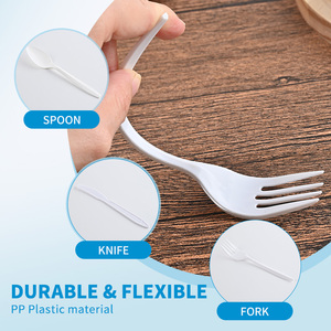 ช้อนส้อมพลาสติกแบบใช้แล้วทิ้งคุณภาพสูง เป็นมิตรกับสิ่งแวดล้อม สำหรับงานแต่งงานและโอกาสอื่นๆ - Product Image 3