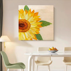 Peinture à l'huile de tournesol peinte à la main, 40x50 cm, style impressionnisme, art mural pour salon, décoration intérieure - Product Image 3