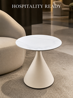 Table console minimaliste OEM/ODM directement de l'usine avec piétement sculptural en fer ivoire pour salon, salle à manger, hôtel et chambre à coucher