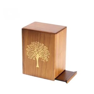 <span class=keywords><strong>Pet</strong></span> Ashes için katı ceviz ahşap Urn kutusu-lazer kesim gökkuşağı köprü tasarımı ile anıt göğüs - Product Image 6