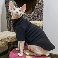 Vêtements pour chat Sphynx à col haut, extensibles et doux, en tissu de coton extensible, pull pour chat sans poils pour l'hiver et l'intérieur