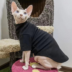 Modische Umweltfreundliche Sphynx Rollkragenpullover Warme Fleece-Haustierbekleidung Einfarbig für Alle Jahreszeiten Katzen Hunde Halloween-Kleidung - Product Image 2