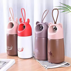350ml Stainless Steel Double Wall Cute Children Cartoon Water <b>Bottle</b> Kids Rabbit Lids Leakproof Tumbler Vacuum Flask with Rope - Product Image 1
