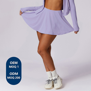 定制冰凉防紫外线两件套高腰瑜伽裙网球运动健身速干防晒裙 - Product Image 1