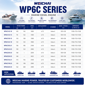 Moteur diesel marin Weichai WP6C250-23 168 kW 250 CV 2230 tr/min <span class=keywords><strong>4</strong></span> temps 6 cylindres pour la propulsion des navires de pêche et des navires de passagers - Product Image 6