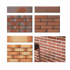 赤粘土テラコッタクリンカー壁分割タイル素朴な屋外と屋内壁のファサードデザイン学校の外壁 - Product Image 1