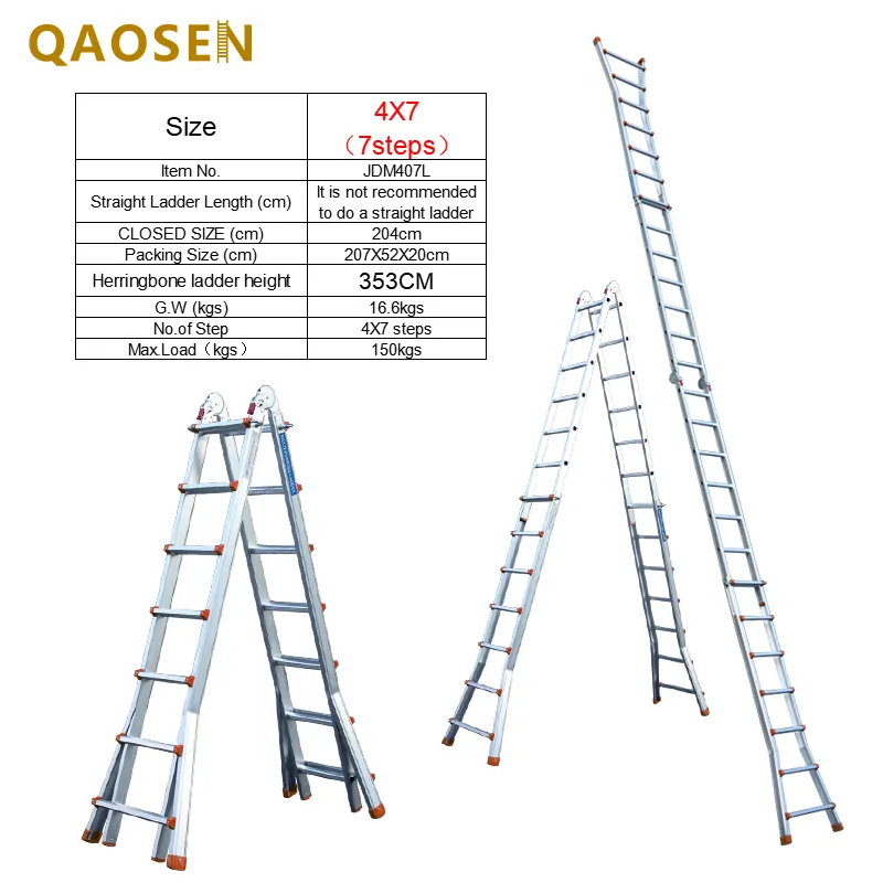 Multifunctional telescopic ladder 7 Step Ladders Household Foldable Ladder