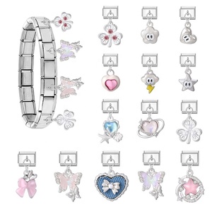 Accesorio de moda modular de acero inoxidable electrochapado transfronterizo, estilo colgante, para montaje DIY, pulseras delicadas de uso versátil - Product Image 2