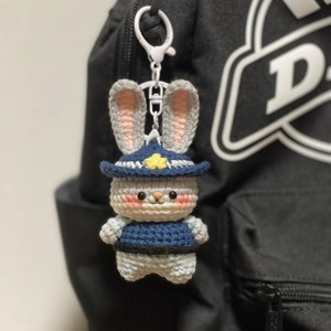 จูดินิค รุยอี้ กระต่าย ตุ๊กตาผ้าฝ้าย PP พวงกุญแจการ์ตูน 3 มิติ นุ่มนิ่ม ของตกแต่ง DIY พร้อมคาราไบเนอร์ ของขวัญ - Product Image 3