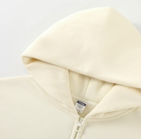 Buena calidad YKH 500GSM Zipup Oversized Heavy Weight Diseño personalizado Sin cuerdas Impresión Logo Sudadera con capucha para hombre