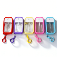 Mini flacon pulvérisateur de parfum de poche personnalisé, rechargeable, en plastique transparent, avec porte-clés, pour désinfectant antibactérien en format carte