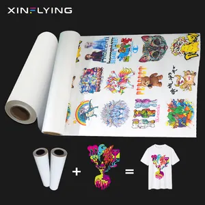 XinFlying 30厘米/60厘米冷撕裂热转印聚酯薄膜卷，用于t恤布纺织印刷机打印机薄膜