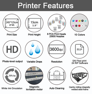 Jucolor CJ-UVF2513Pro-HD 25600 vòi phun 10-màu độ nét cao lớn Định dạng lndustry UV phẳng máy in - Product Image 3