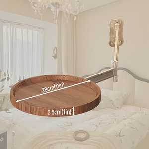 Wall Mounted Small <strong>Round</strong> <strong>Tray</strong> <strong>Table</strong> Foldable Coffee <strong>Table</strong> with Rotation Side <strong>Table</strong> for Living Room Bedroom - Product Image 1