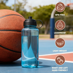 Venta caliente portátil de gran capacidad 1000ml BPA libre Fitness personalizado al por mayor beber PP Unisex Tritan <span class=keywords><strong>botella</strong></span> de agua con asa - Product Image 3