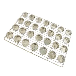 Bakery Oven Use Stainless Steel Wire Mesh Rack Metal Muffin Cupcake Baking Tray Pan Tart Shell Pastry Food Baking Molds Tray