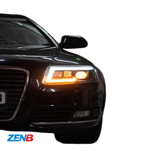 Gruppo Fari per <span class=keywords><strong>Audi</strong></span> <span class=keywords><strong>A6</strong></span> <span class=keywords><strong>C6</strong></span> 2005-2011, Aggiornato allo Stile Rolls-Royce con Lenti LED e Indicatori di Direzione Sequenziali - Product Image 2