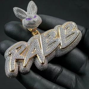 จี้ห้อยคอเงินแท้ S925 แบบสั่งทำพิเศษ ประดับเพชรโมอิสซาไนต์ ดีไซน์ฮิปฮอป พร้อมโลโก้เพชร VVS - Product Image 2