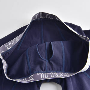 男性用コットン下着通気性カスタムブランドホワイトブルー軽量ロング脚男性用ボクサーブリーフ - Product Image 4