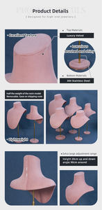 Set de Exhibición de Joyería con Maniquí de Metal Ajustable Soporte para Collares y Joyas Cuello de Maniquí - Product Image 3