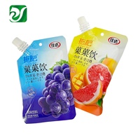 Sac en plastique d'emballage de boisson de jus de qualité alimentaire pochette à bec biseauté de boisson imprimée personnalisée