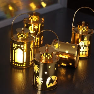 Décoration musulmane du Ramadan, petite lanterne à LED, lumières Eid Mubarak <span class=keywords><strong>pour</strong></span> la maison, Eid Al-Fitr <span class=keywords><strong>Aid</strong></span> Moubarak, décoration creuse <span class=keywords><strong>pour</strong></span> fête - Product Image 2