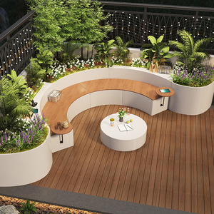 Jardinière moderne et écologique pour plantes en <span class=keywords><strong>pot</strong></span>, pour cour, balcon, <span class=keywords><strong>terrasse</strong></span>, jardin, siège, bac à fleurs irrégulier - Product Image 1