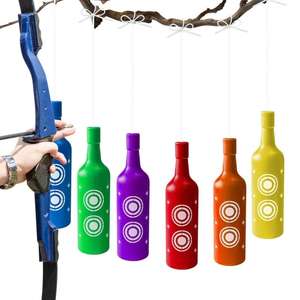 Lot de 6 Bouteilles de <span class=keywords><strong>Tir</strong></span> en Plastique Incassable avec <span class=keywords><strong>Corde</strong></span> de Suspension – Équipement Réutilisable pour l'Entraînement au <span class=keywords><strong>Tir</strong></span> à l'Arc, Cible de Chasse Intérieure/Extérieure - Product Image 1