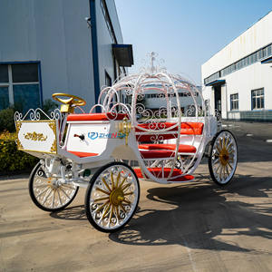 Nuevas llegadas Cenicienta Carruaje de bodas Carruaje eléctrico Royal Horse Drawn Coach para uso turístico y de <span class=keywords><strong>alquiler</strong></span> - Product Image 4