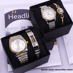 Set di Orologi da Polso per Coppie, Orologi Abbinati Impermeabili per Uomo e Donna in Lega e Acciaio Inossidabile con Calendario Decorativo - Product Image 2