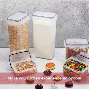 Contenitore Impilabile <span class=keywords><strong>per</strong></span> <span class=keywords><strong>Alimenti</strong></span> in <span class=keywords><strong>Plastica</strong></span> PP Senza BPA a Chiusura Ermetica, Organizzatore <span class=keywords><strong>per</strong></span> la Cucina e Dispensa <span class=keywords><strong>per</strong></span> Cereali e Cibi Secchi - Product Image 2