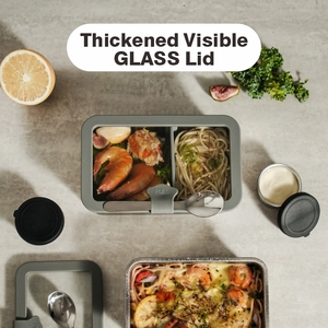 <span class=keywords><strong>Set</strong></span> di Contenitori <span class=keywords><strong>per</strong></span> Alimenti Lekfre in Titanio con Coperchio in Vetro - 1000ml+75ml <span class=keywords><strong>per</strong></span> Campeggio e Conservazione della Freschezza - Product Image 6
