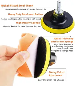 Polishing 8-Piece 5-Inch Car Foam Buffing Polishing Pads Drill Waxing Wool Buffer Wheel Kit Essential For Polishing Pads