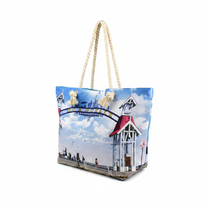 OCEAN CITY 22 \ "X 15 \" Bolso de mano de moda ecológico Bolso de playa de gran capacidad con bordado para las estaciones de otoño invierno 48PCS/CS - Product Image 2