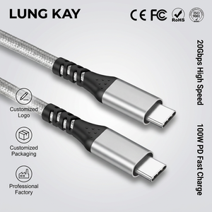 Cable USB 3.2 Gen2 Tipo C a Tipo C de Alta Gama LUNG KAY, Transferencia de Datos de 20 Gbps y Carga Rápida PD de 100 W, Chip E-Marker Integrado - Product Image 1