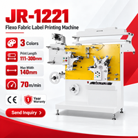Machine d'impression d'étiquettes en tissu Flexo 3 couleurs JR-1221, vitesse 70 m/min, certifiée CE, garantie 1 an pour l'impression de rubans en nylon et taffetas