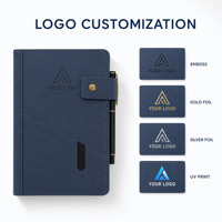 Ensemble cadeau personnalisé de carnet en simili cuir et stylo avec impression UV, format A5, multifonctionnel, pour réunions de bureau