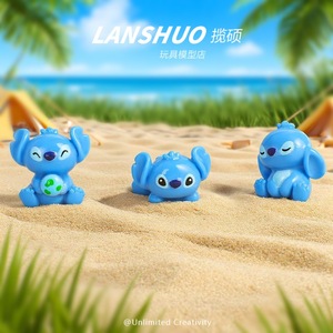 Lanshuo <b>Stitch</b> Doll Cartoon <b>Charms</b> Zinc Alloy Keychain Gift Unisex DIY Jewelry Set - Product Image 3