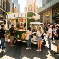 Chariot alimentaire pour bananes et chocolats surgelés avec compartiment à glace sèche, construction métallique résistante à la rouille, idéal pour la vente en bord de mer et à la piscine