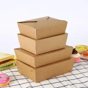 New Design Disposable Paper Snacks Box Eco-friendly Food Grade Paper Meal take away Lunch Box